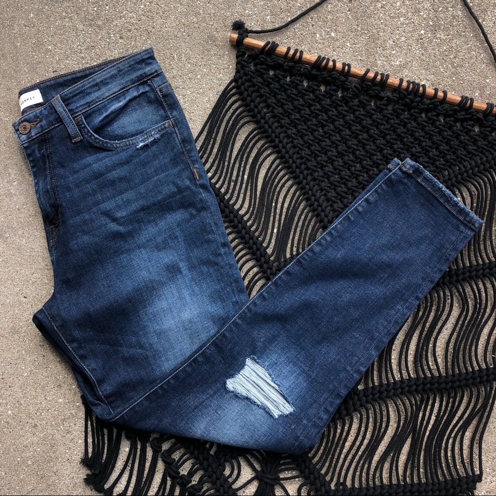 Flying Monkey Distressed Ankle Crop Jeans Size 28